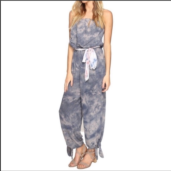 Free People Just Float Strapless Tie Dye Jumpsuit - Picture 2 of 8